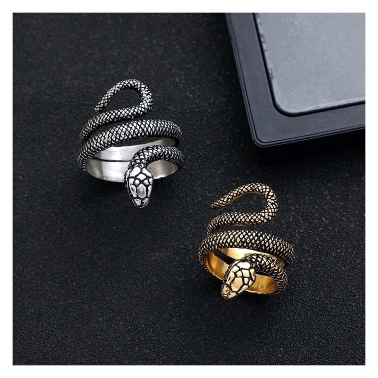 Coiled Snake Stainless Steel Statement Ring Wholesale main white background product image