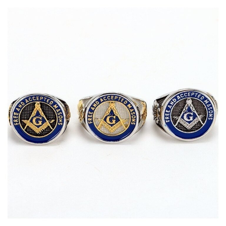 Freemason Square Compass Stainless Steel Signet Ring Wholesale main white background product image