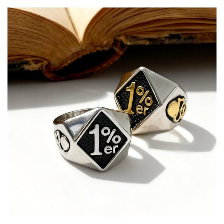1%er Stainless Steel Biker Signet Ring Wholesale