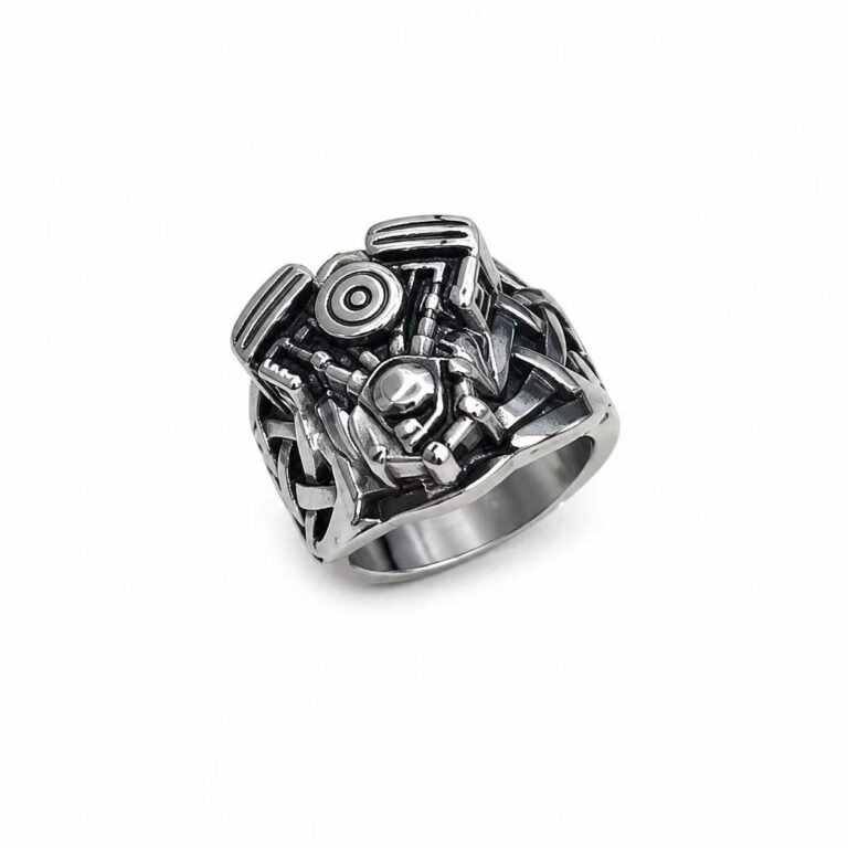 Motorcycle Engine Stainless Steel Biker Ring Wholesale - main white background