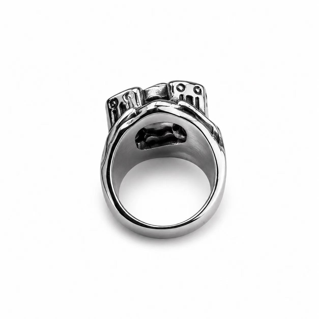 Motorcycle Engine Stainless Steel Biker Ring Wholesale - rear construction