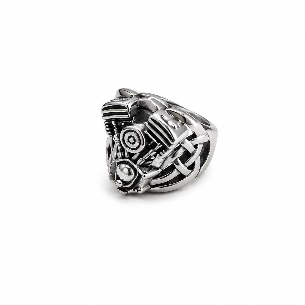 Motorcycle Engine Stainless Steel Biker Ring Wholesale - left side engine detail