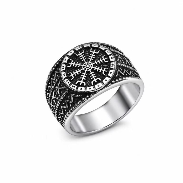 Vegvisir Viking Compass Stainless Steel Band Ring Wholesale - main white background