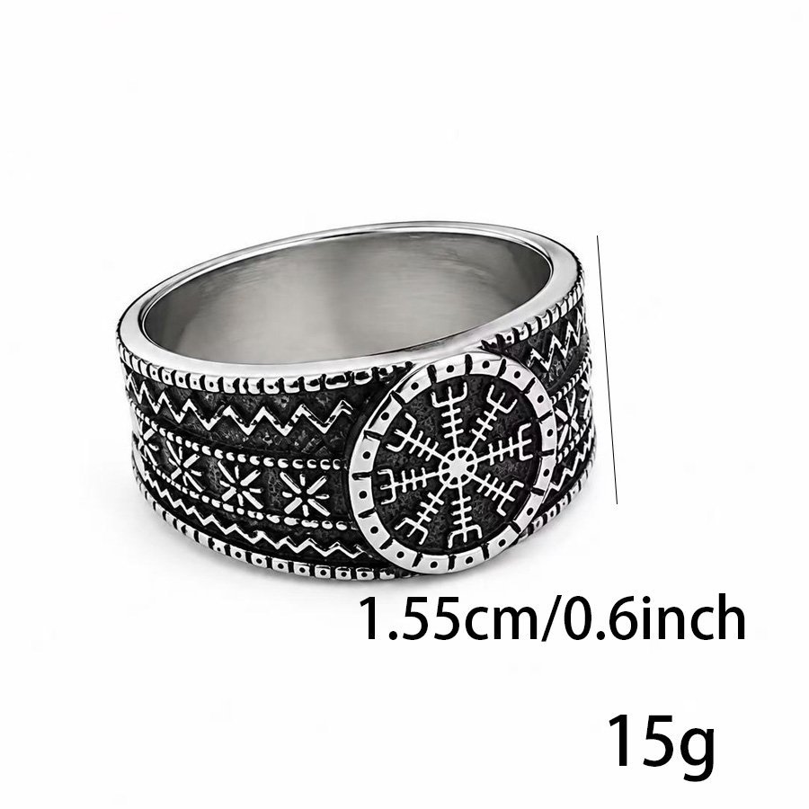 Vegvisir Viking Compass Stainless Steel Band Ring Wholesale - size and weight reference