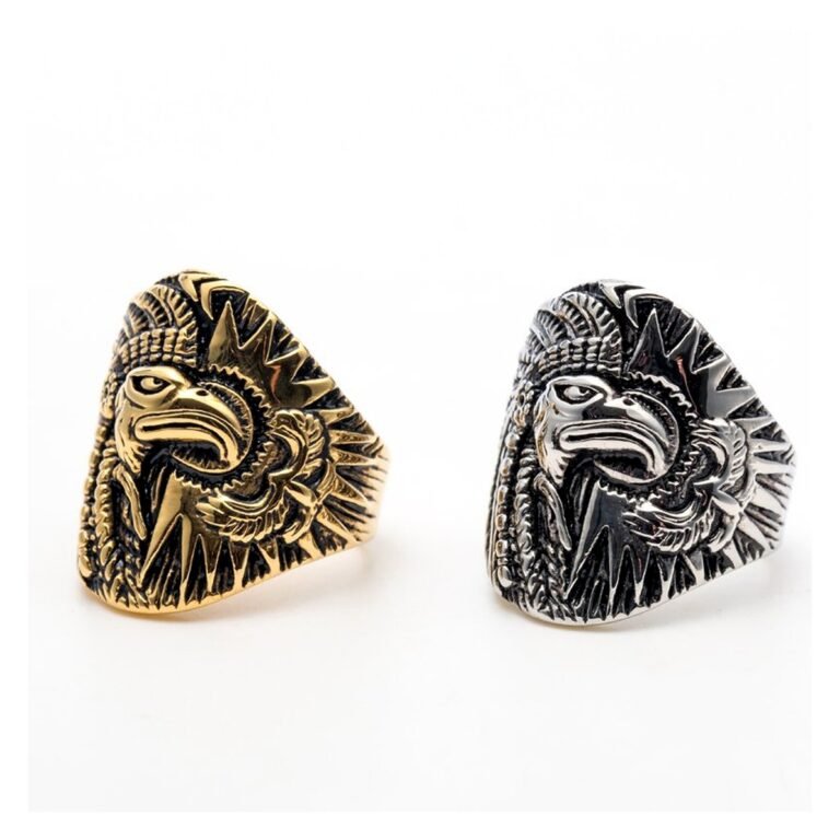 Vintage Totem Stainless Steel Rings Wholesale main white background product image