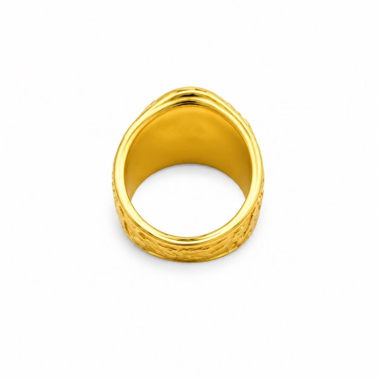 AG Masonic Gold Stainless Steel Ring Wholesale - rear construction
