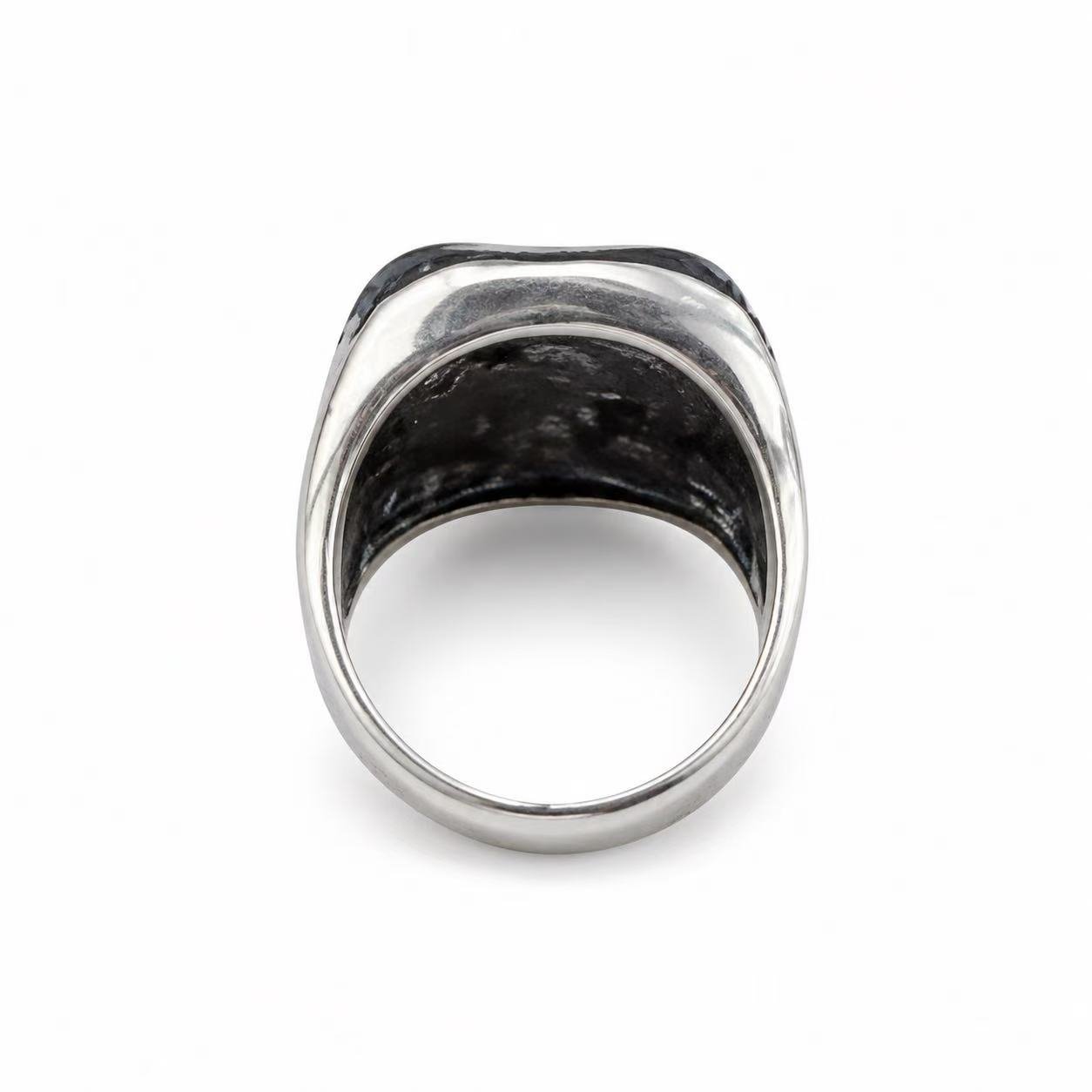 Jester Mask Stainless Steel Ring Wholesale - rear construction