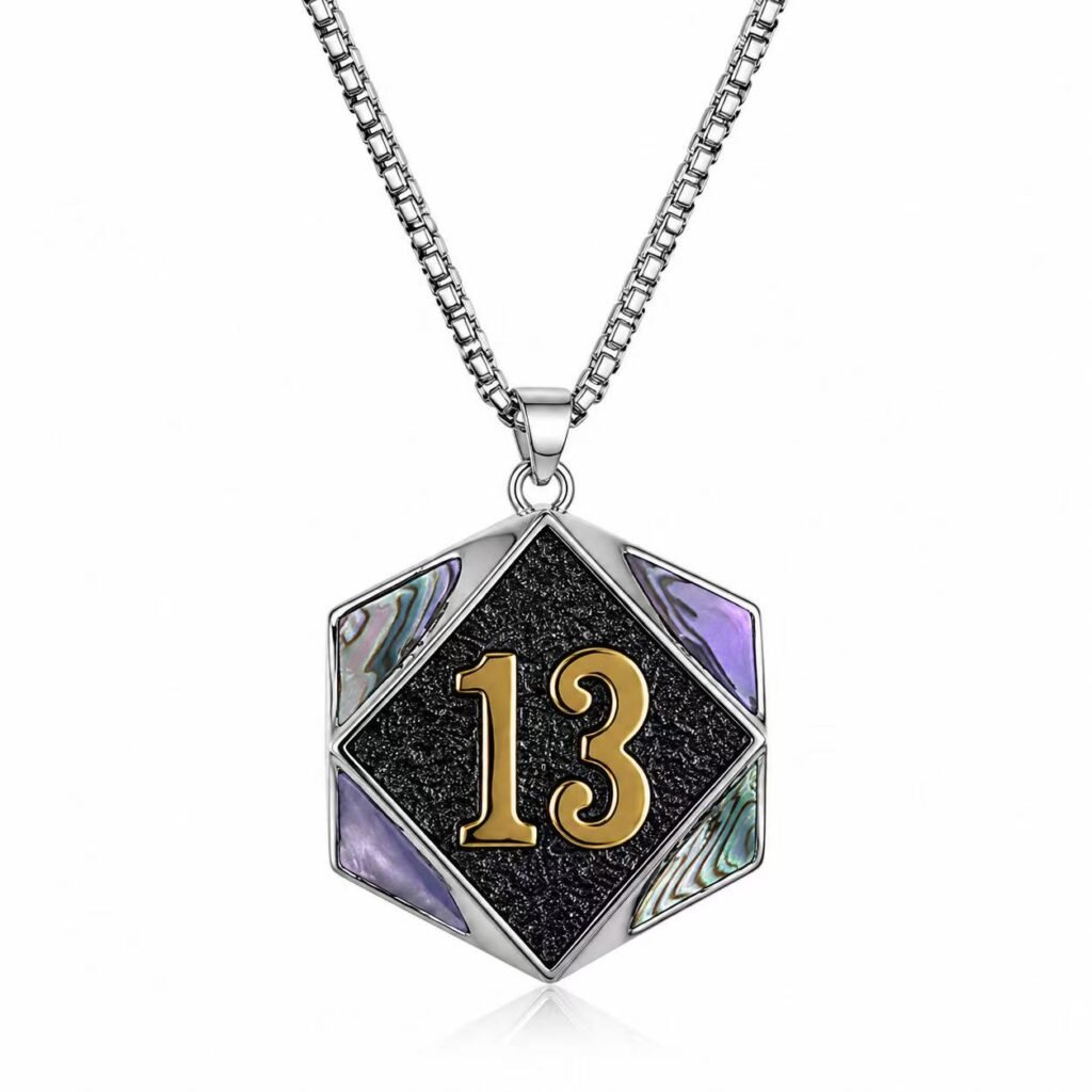 Number 13 Two-Tone Stainless Steel Pendant Wholesale