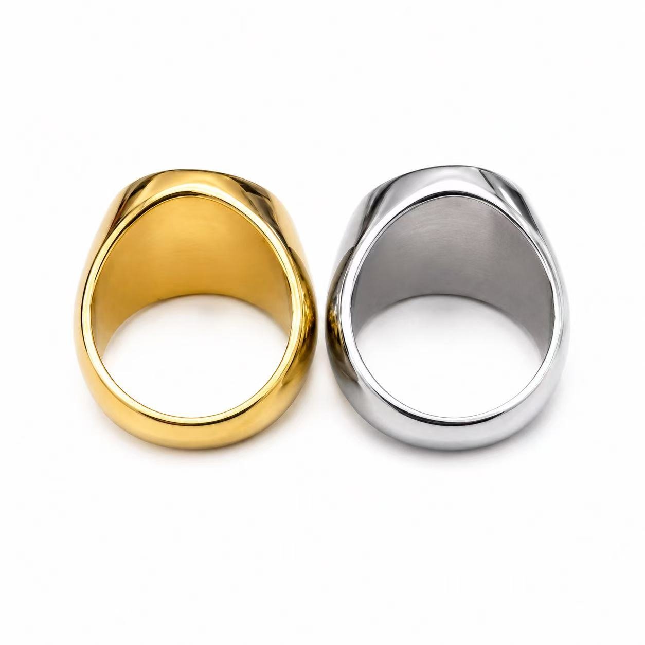 Star of David Stainless Steel Religious Ring Wholesale - rear construction