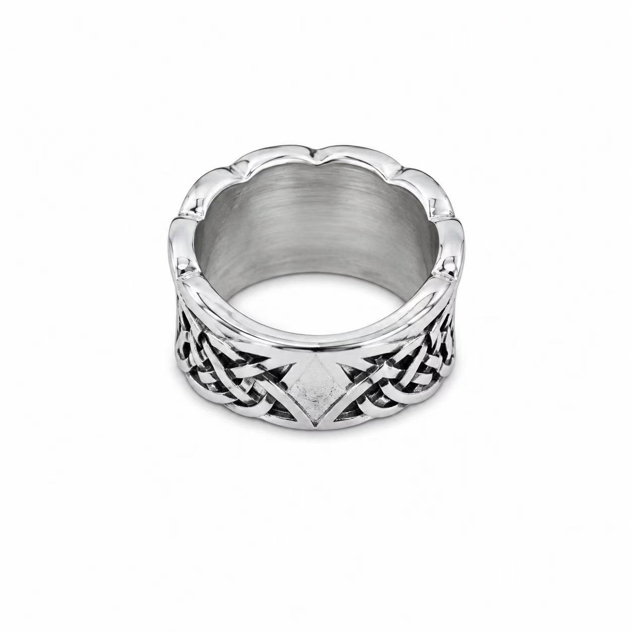 Celtic Knot Openwork Stainless Steel Ring Wholesale - top band construction