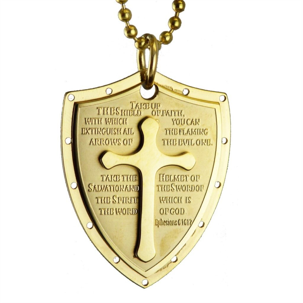 Armor of God Shield Cross Stainless Steel Pendant Wholesale