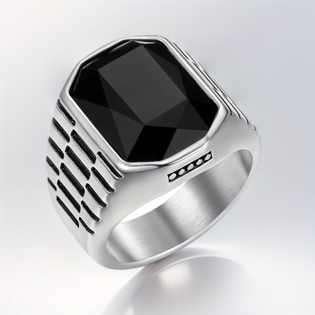 Hip Hop Square Gemstone Rings Wholesale
