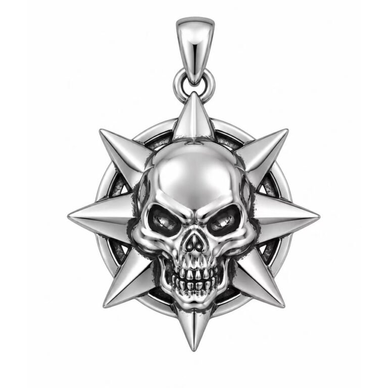 Spiked Skull Compass Stainless Steel Pendant Wholesale