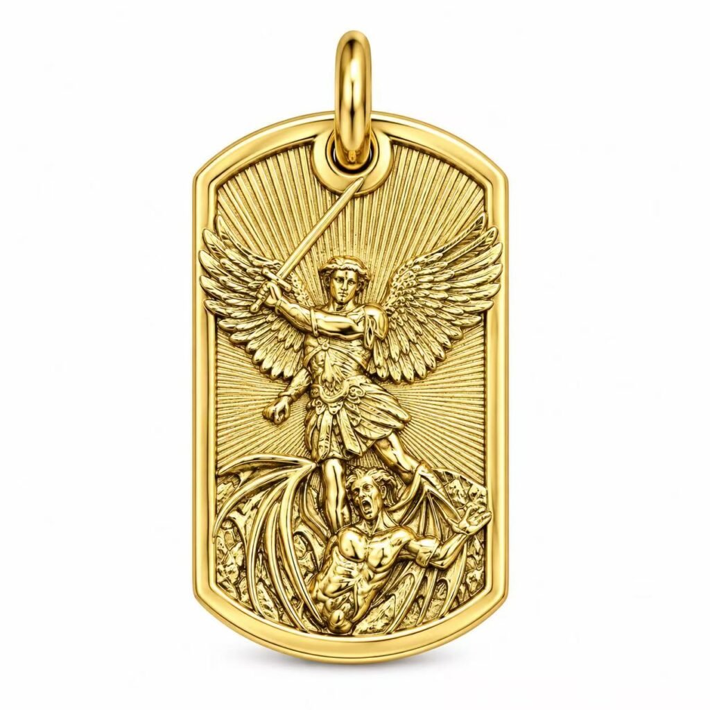 Saint Michael Protect Us Stainless Steel Dog Tag Pendant Wholesale