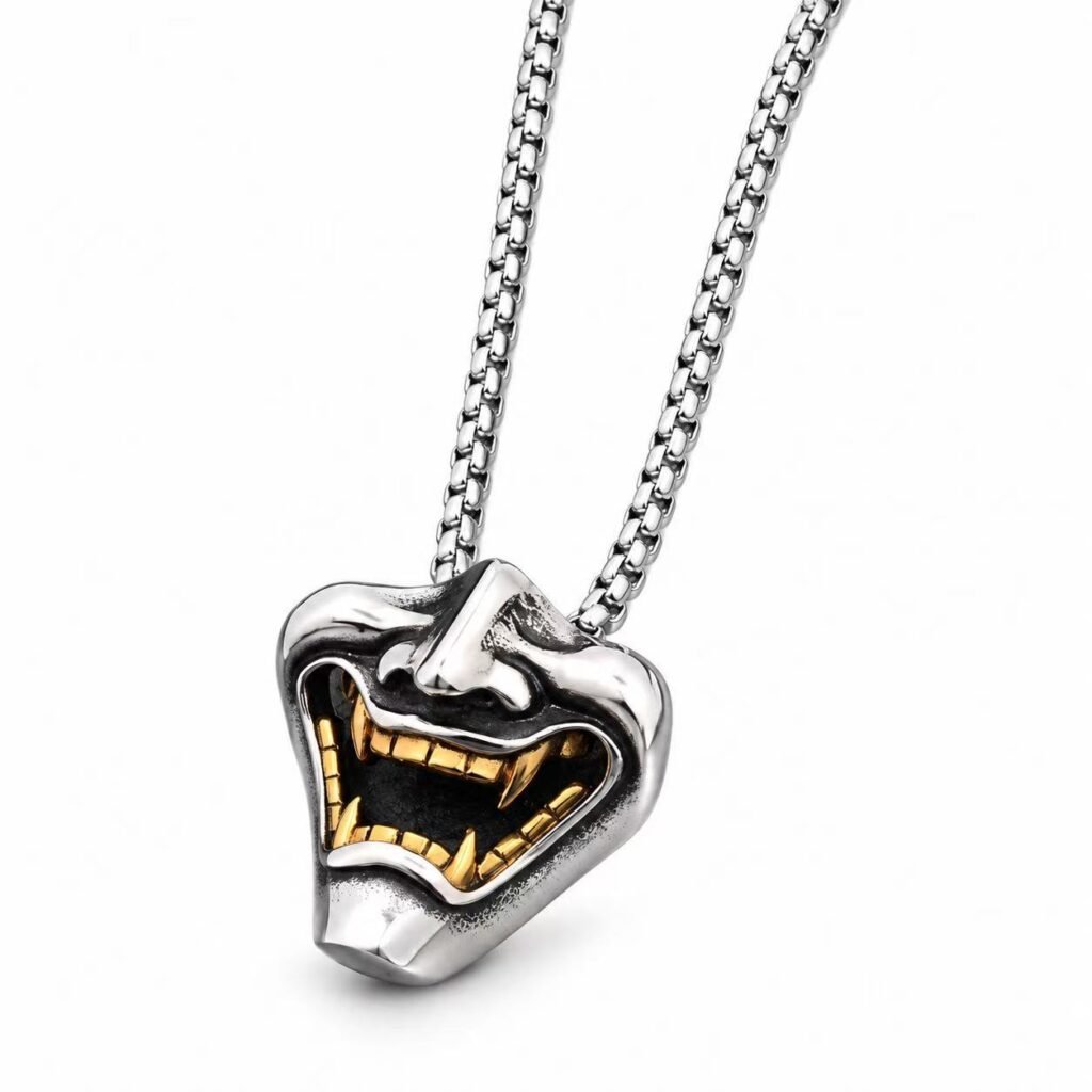 Grinning Mouth Gold Teeth Stainless Steel Pendant Wholesale
